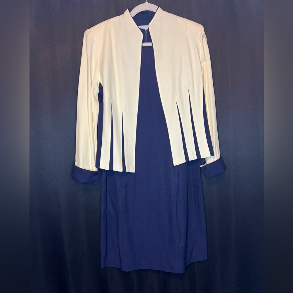 VTG 1980s Dress & Blazer 2 piece set Perceptions Career Business Sz 10P